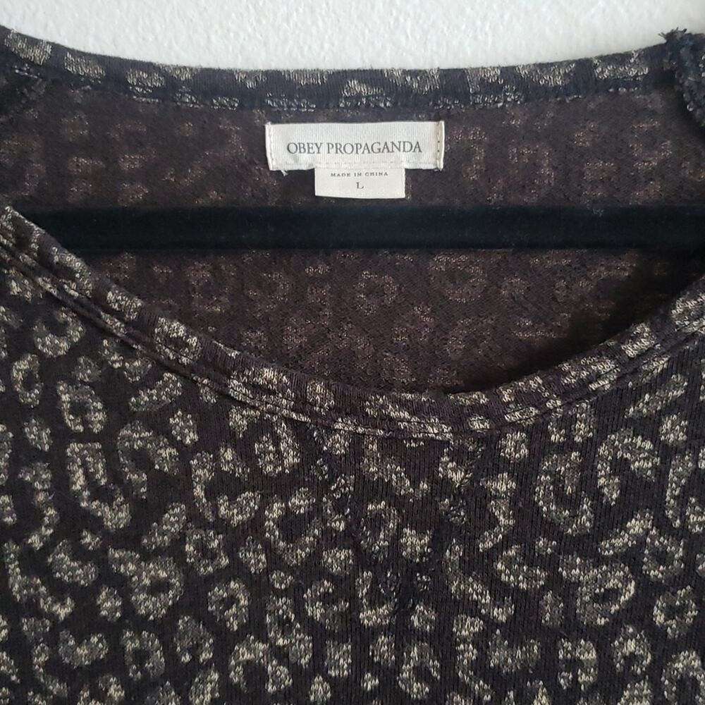 Obey Echo Mountain Leopard Print Lightweight Swea… - image 8